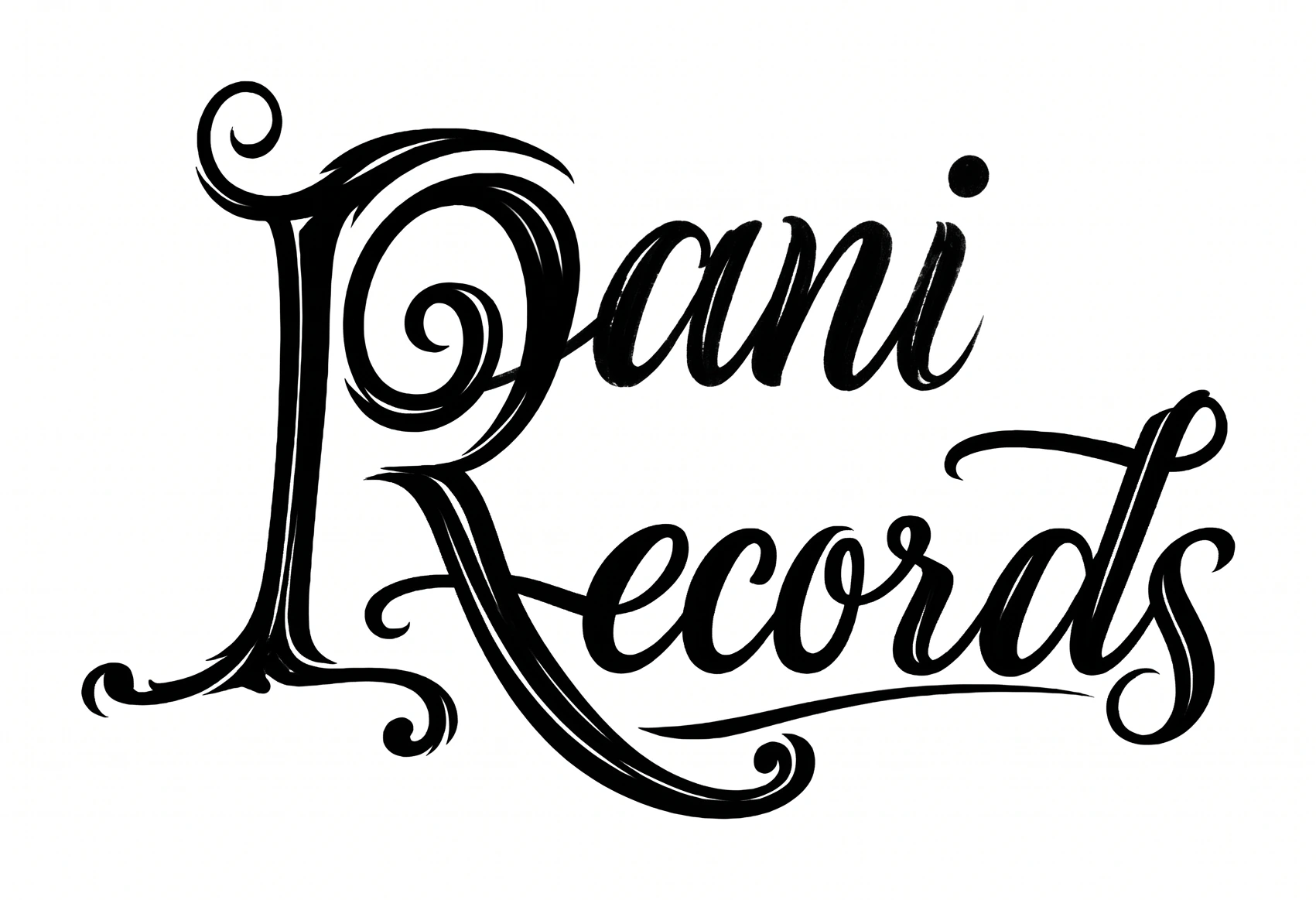 手描き原案をもとにデータ化したLani Recordsロゴ