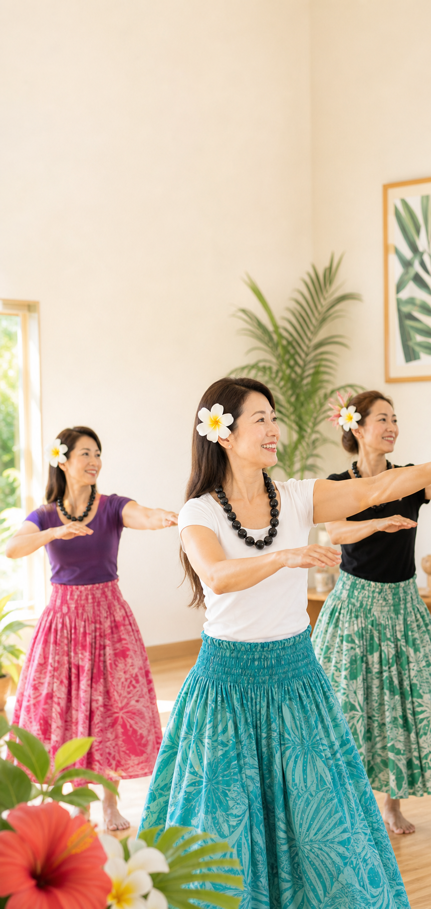 少人数で楽しく踊るフラレッスン